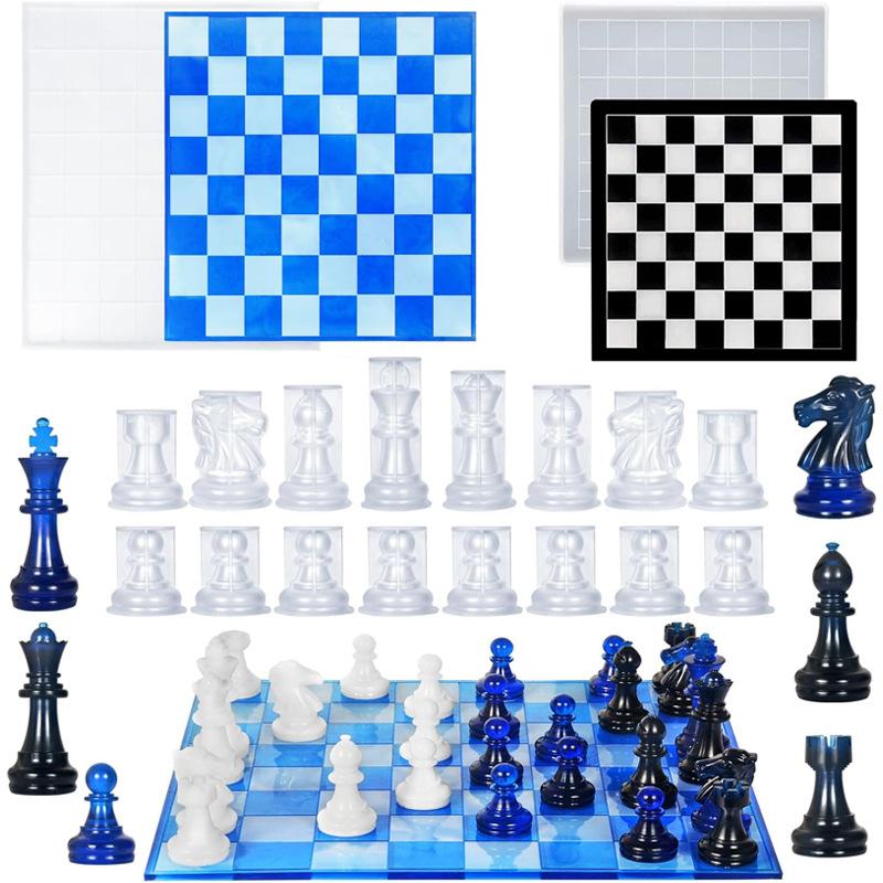 Resin Art Kit With Molds - Reçine Satranç Seti Kalıbı, Satranç Tahtası