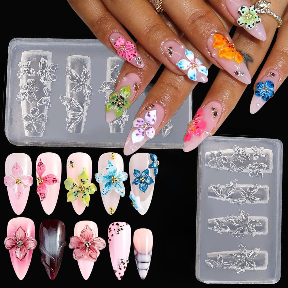 Resin Art Templates Free - 3D Çiçekler Tırnak Kalıp DIY Silikon