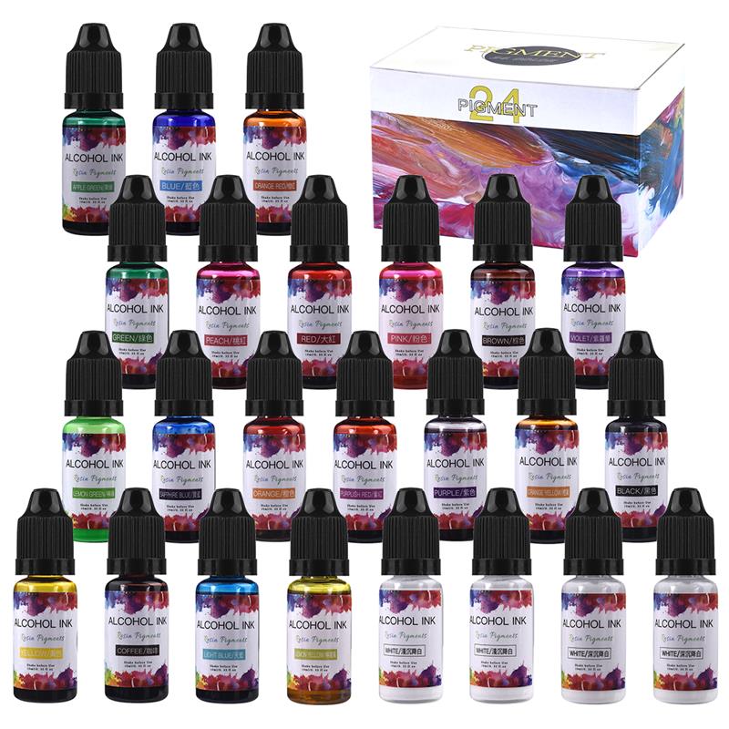 Resin Dye Opaque - 24 renk/Set 10ml reçine Pigment sanat