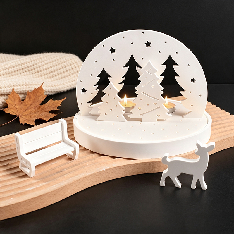 Resin Art Kit With Molds - Noel Geyiği Tealight Mumluk Silikon Kalıpları,
