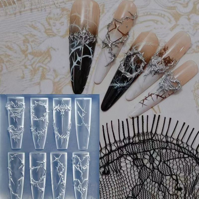 Resin Art Templates Free - 3D dikenler Tırnak Tasarım Silikon Kalıplar