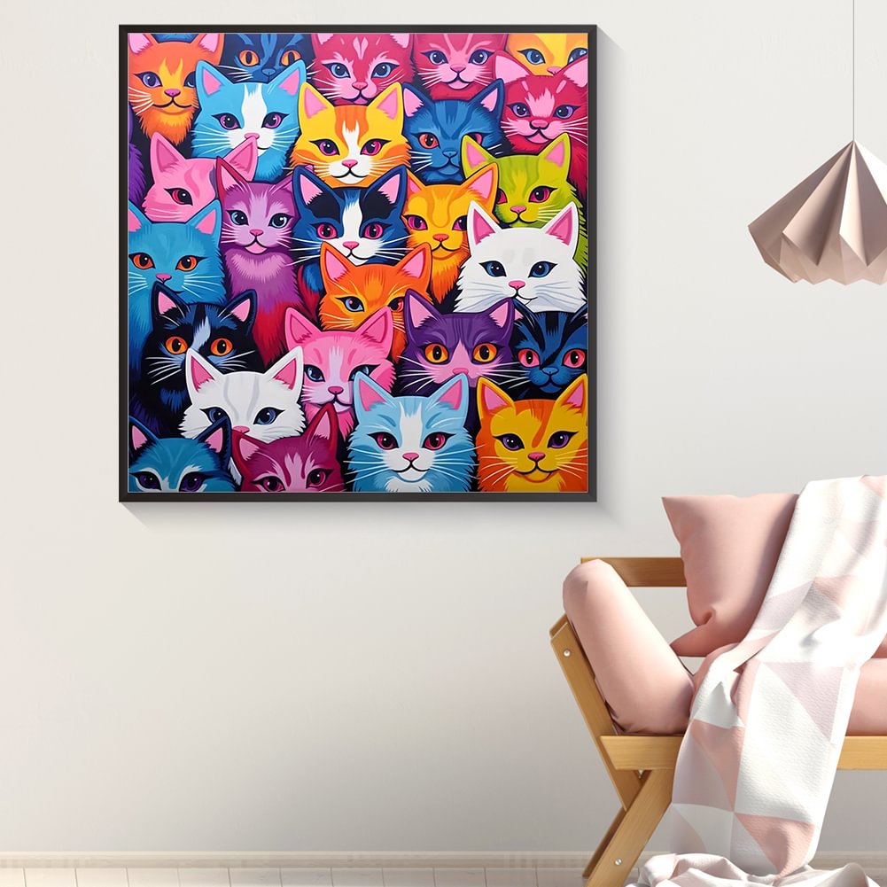 Resin Art Baby - Elmas Boyama Ailesi Renkli Bebek Kedi