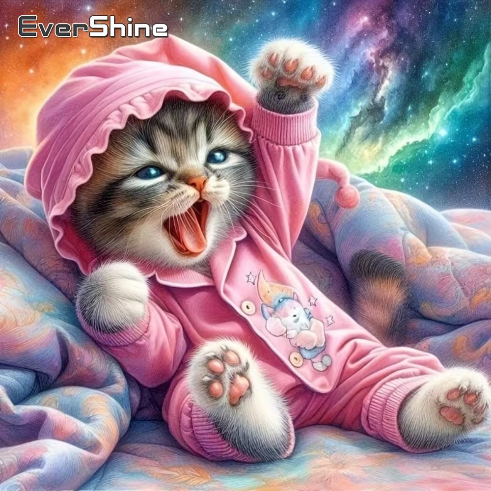 Resin Art For Beginner - EverShine Yeni Varış Elmas Boyama Kedi