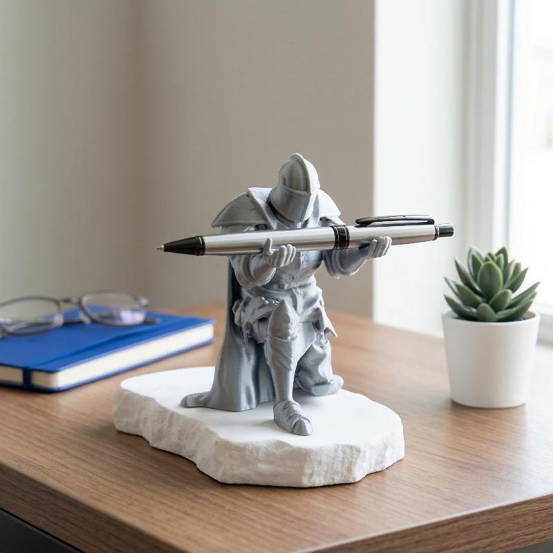 Resin Art Stand - Şövalye kalemlik reçine ortaçağ zırh masa