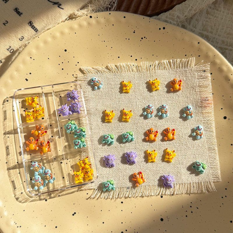 Resin Art Decor - Pokemon tırnak süsleme aksesuarları, sevimli mini