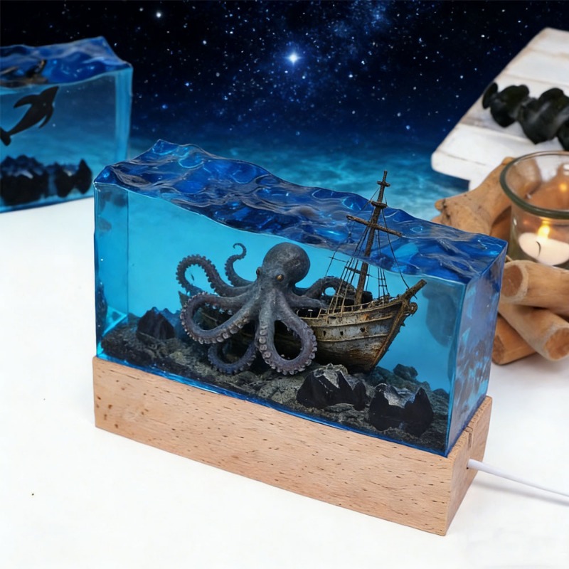 Resin Art Underwater - DIY Reçine El Sanatları Işıklandırılmış Sualtı
