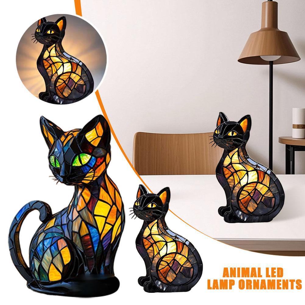 Resin Art Furniture - 3D Sevimli Kedi Sihirli Renkli LED