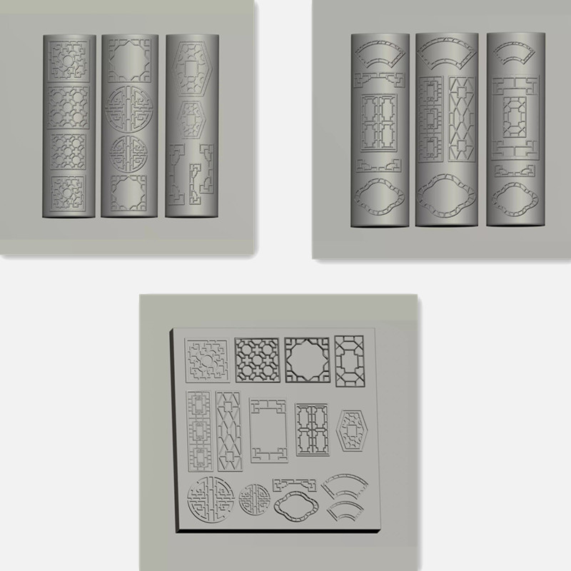 Resin Art Templates Free - Vintage Çin Pencere Oyma Desenli Tırnak