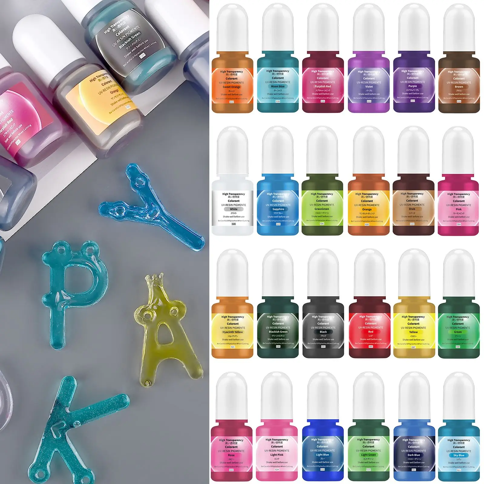 Epoxy Resin Ab - 24 Renk 5ml Epoksi Reçine Pigment