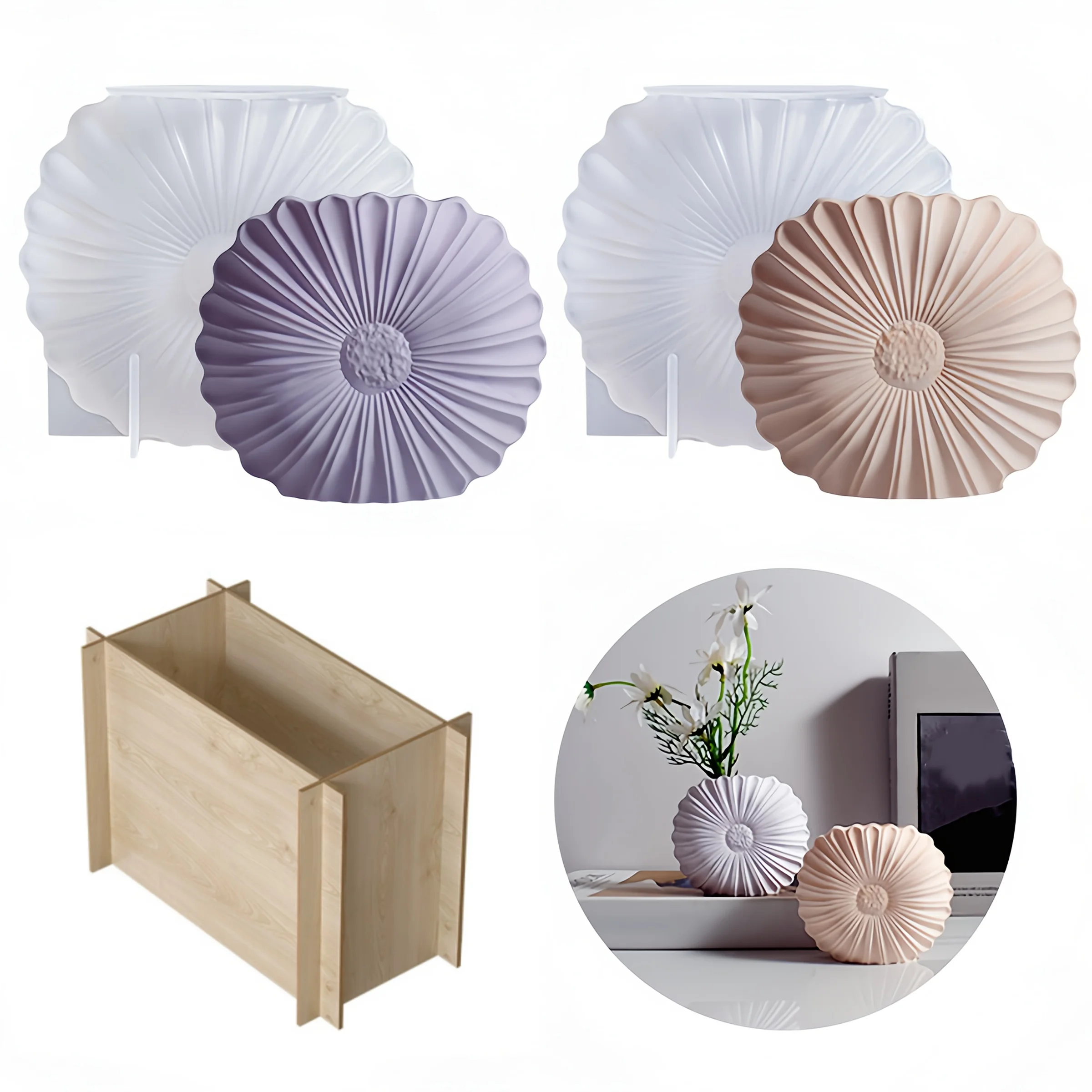 Resin Art Kit With Molds - Ayçiçeği Saksıları için Standlı Düzensiz Yarım