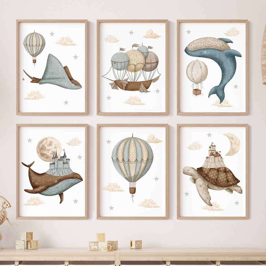 Resin Art Baby - Balina Kaplumbağa Şatosu Balon İskandinav Çocuk