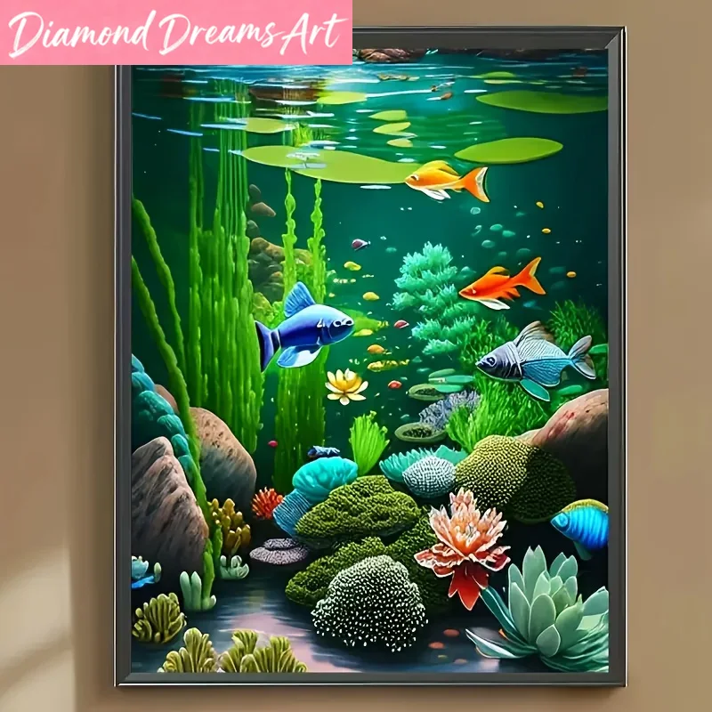 Resin Art Underwater - Çerçevesiz, Elmas Sanat Resmi Sualtı Dünyası