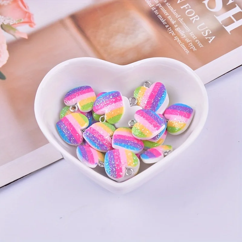 10 adet renkli kalp reçine tak - Resin Art Engagement incelemesi ve fiyatı
