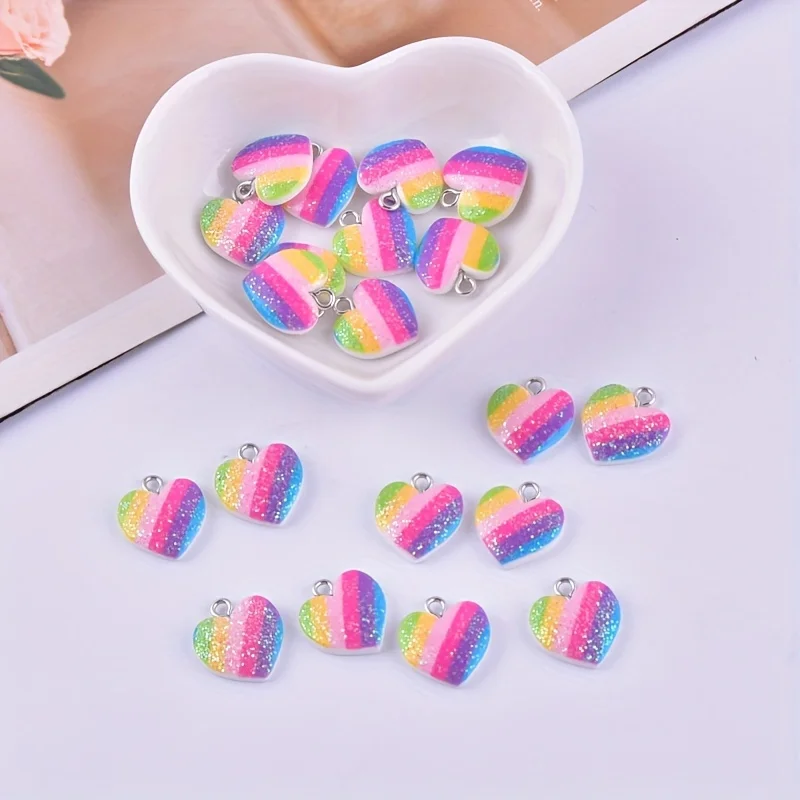 10 adet renkli kalp reçine tak - Resin Art Engagement incelemesi ve fiyatı