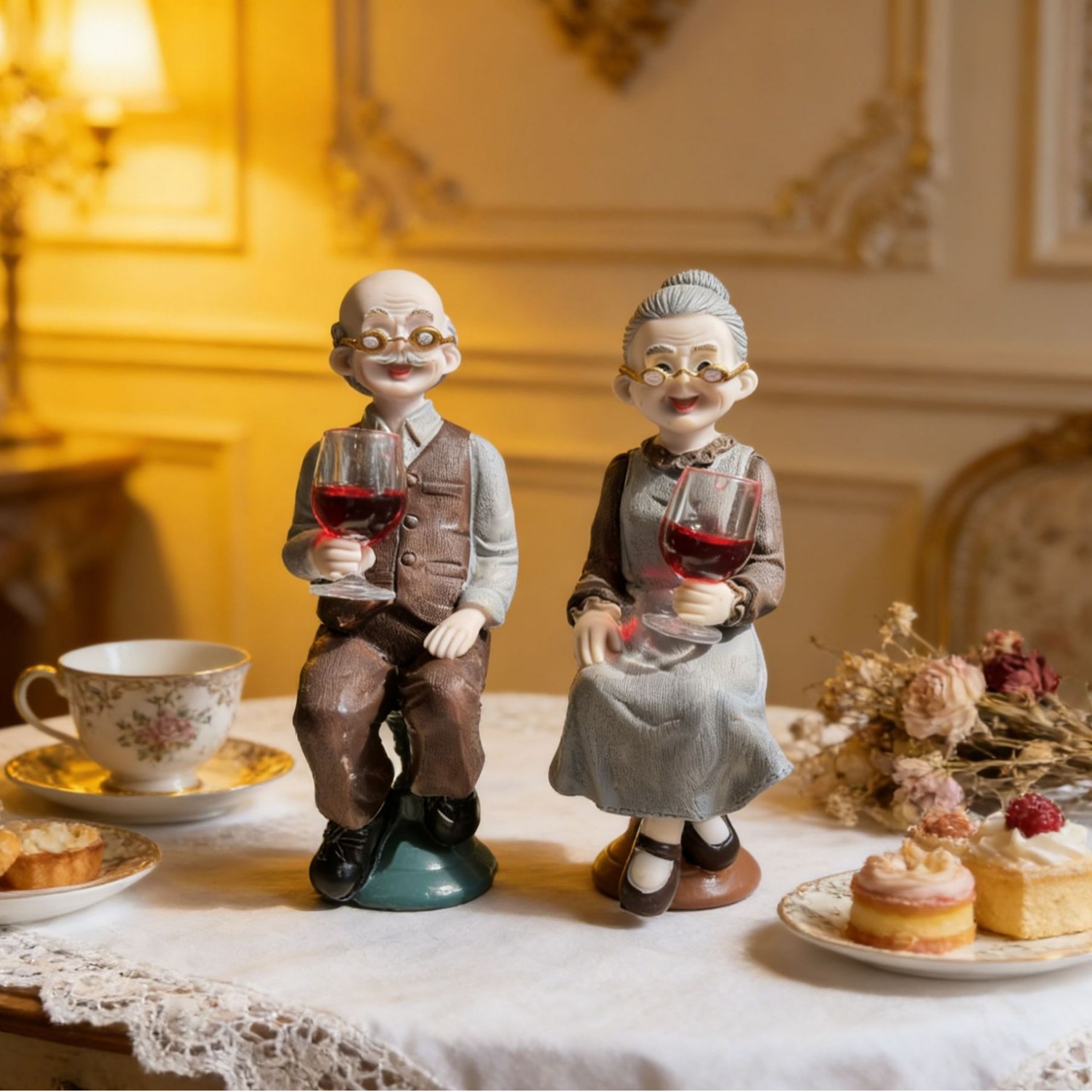Yaratıcı Yaşlı Çift Reçine Fig - Resin Art Furniture incelemesi ve fiyatı