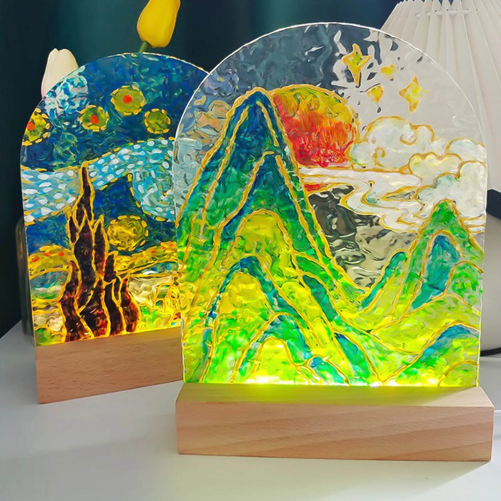 1-10 adet LED Ahşap Işık Ekran - Resin Art Stand incelemesi ve fiyatı